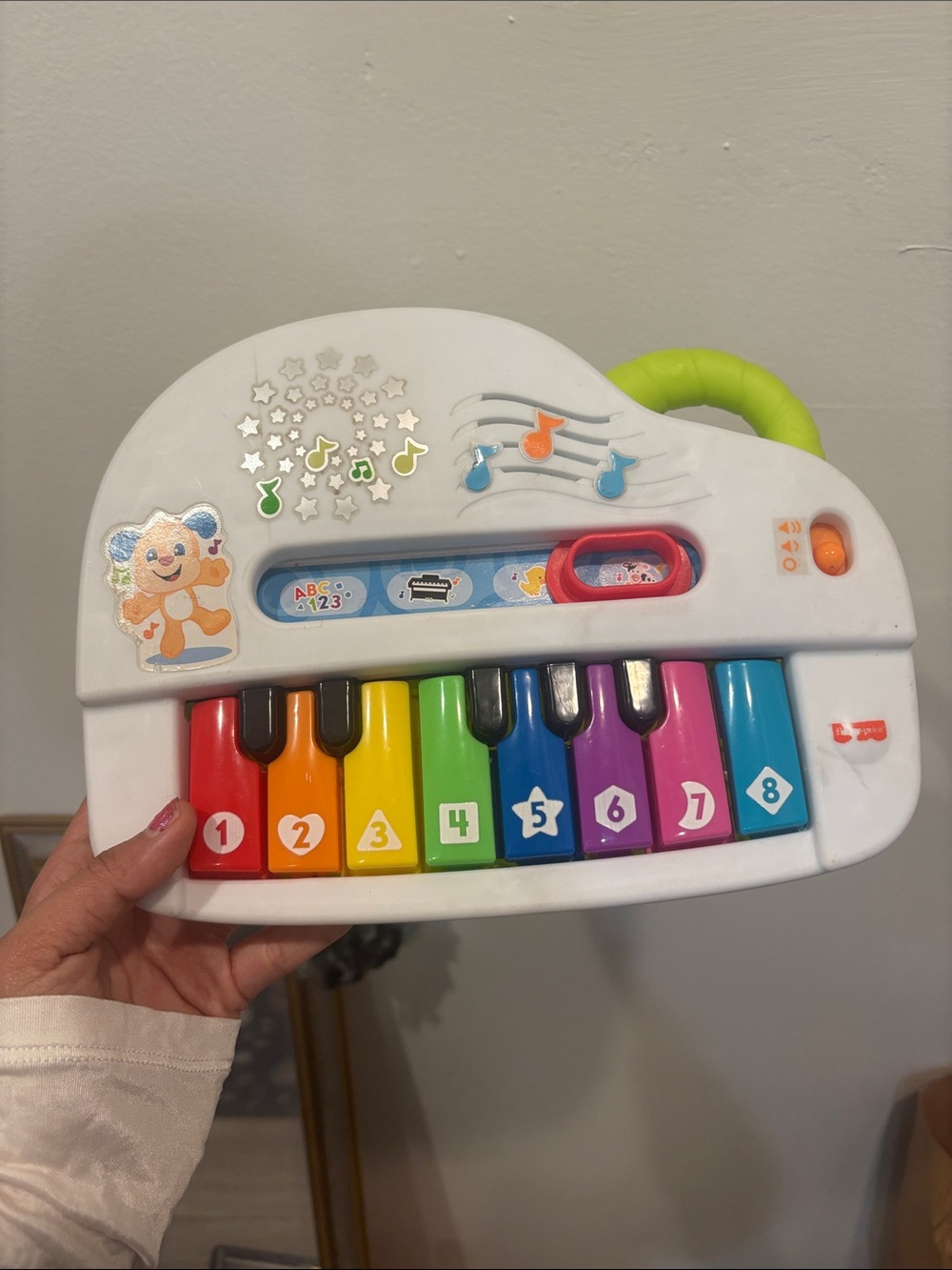 Rainbow Numbered Toy Piano - White and Multicolor Kids Keyboard
